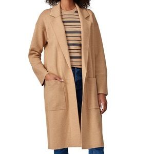 J. Crew Ella open front long line sweater knit blazer jacket beige size XL